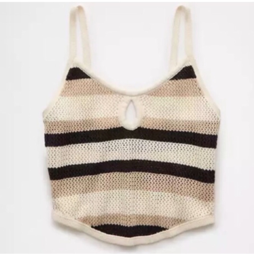 AE - Stripe Keyhole Tank Top